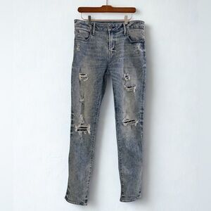 American Eagle Athletic Skinny AirFlex Distressed Men's Jeans 32 × 36 Light wash